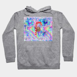 Candy Cane Sloth Rainbow Holographic Hoodie